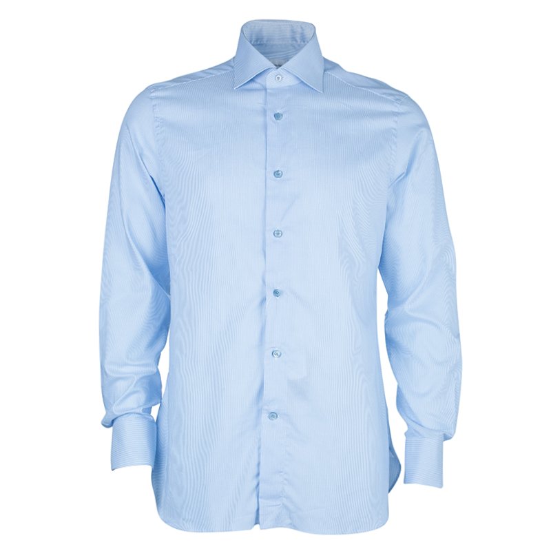 Pre Owned Ermenegildo Zegna Pinstripe Formal Shirt L