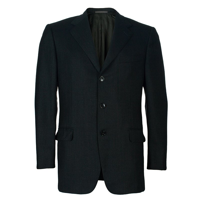 Pre Owned Ermenegildo Zegna Men's Charcoal Traveller Wool Blazer M