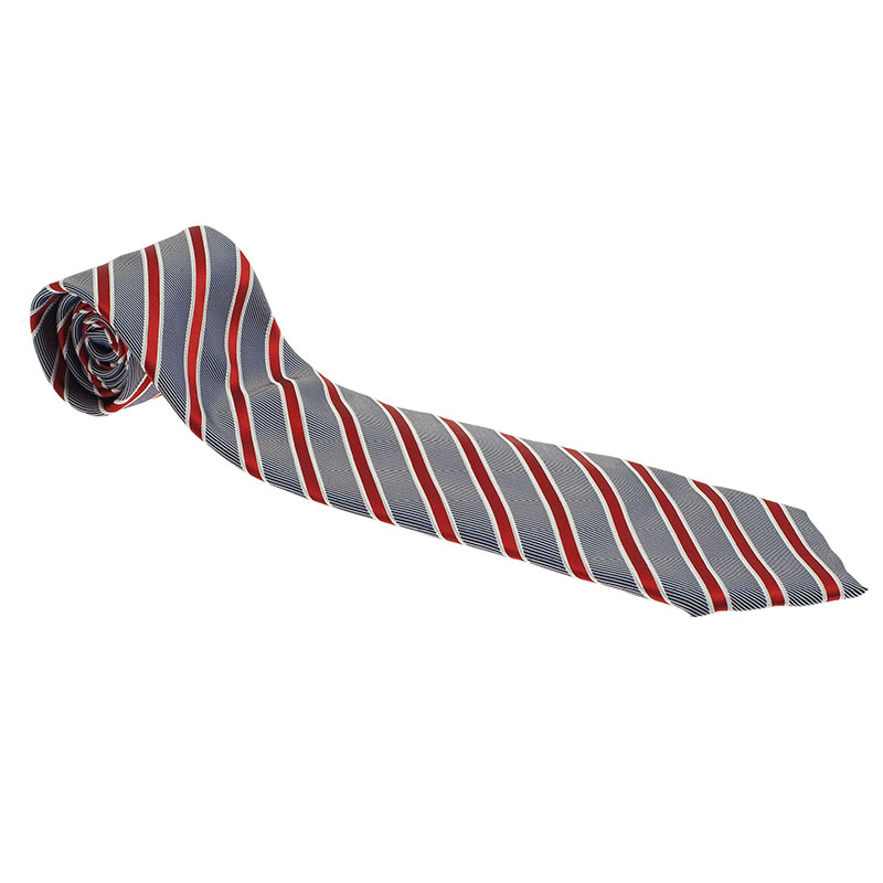 Pre Owned رباط عنق ايرمنيجيلدو زينيا أزرق وأحمر