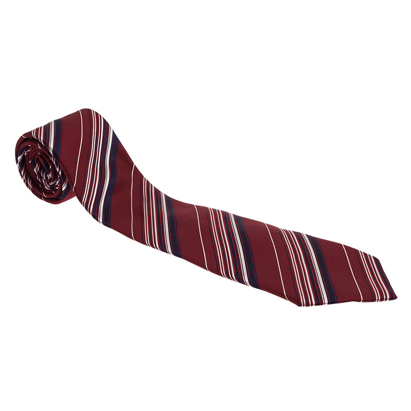 Ermenegildo Zegna Red Striped Tie