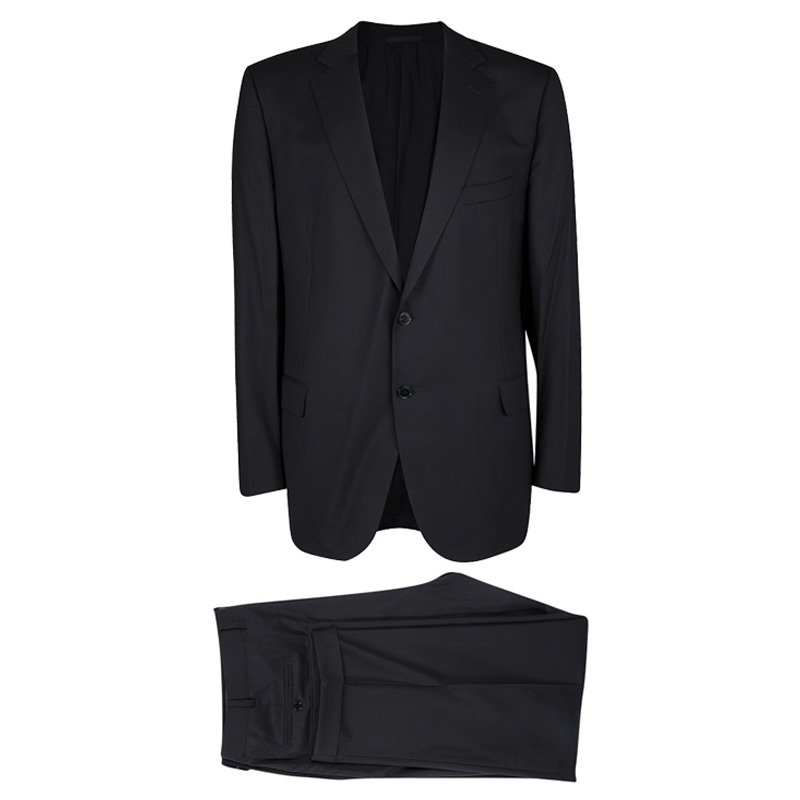 Ermenegildo Zegna Black Wool High Performance Regular Fit Suit 5XL