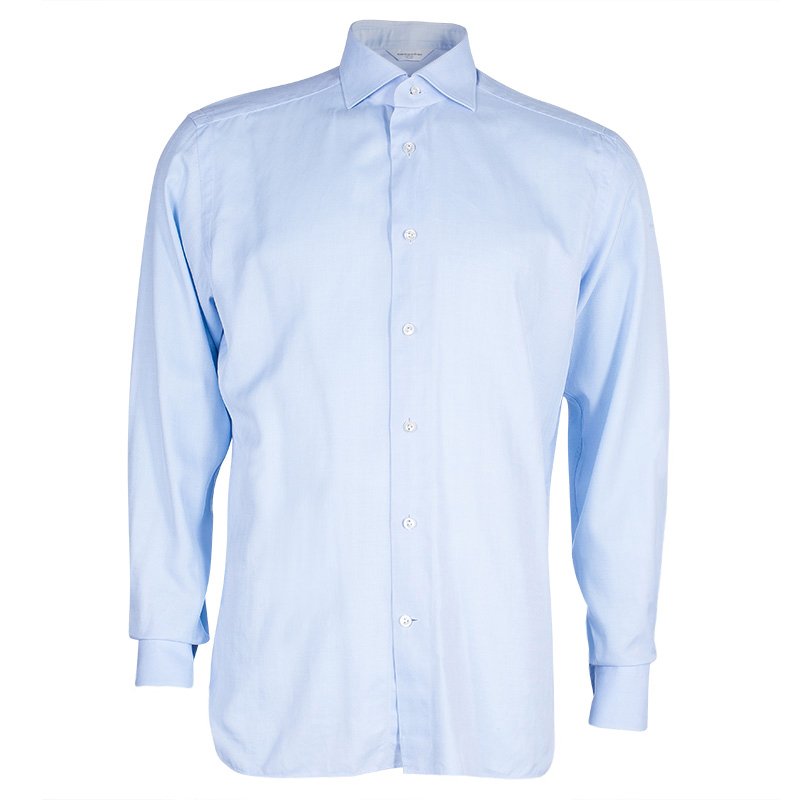 Pre Owned Ermenegildo Zegna Men's Blue Shirt L