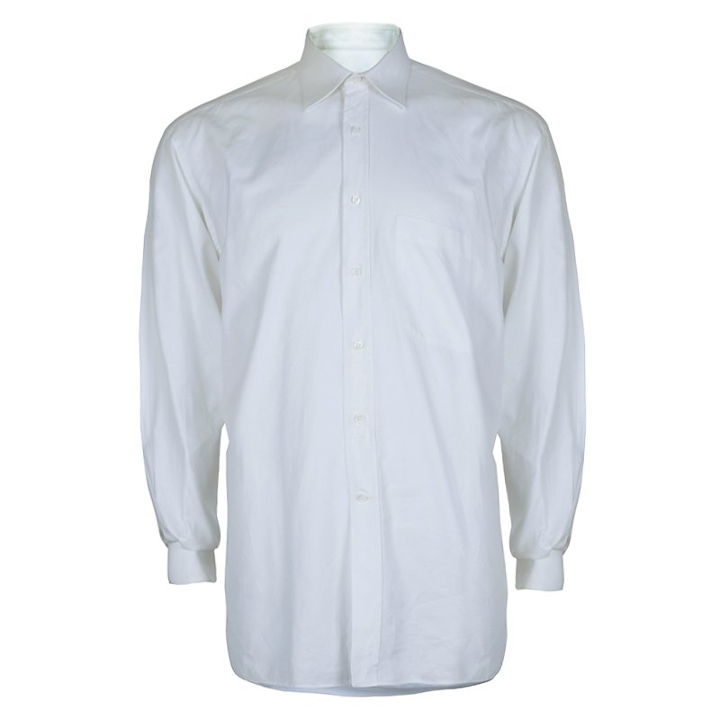 Pre Owned قميص ايرمنيجيلدو زينيا بأزرار أمامية أبيض L