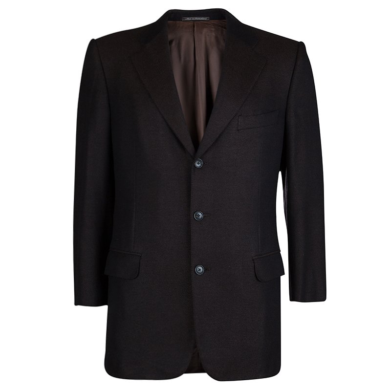 Pre Owned بليزر ايرمنيجيلدو زينيا تويل بني L