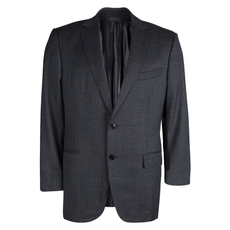 Pre Owned جاكيت بليزر ايرمنيجيلدو زينيا ميلا باتساع عادي صوف رصاصي  XL