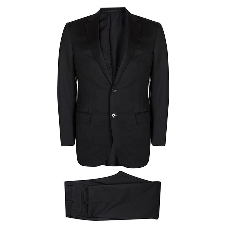 Ermenegildo Zegna Multiseason Black Wool Regular Fit Suit L