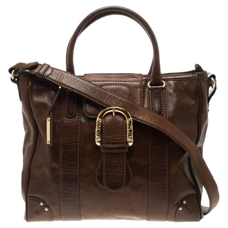 Escada Brown Leather Tote Escada | The Luxury Closet