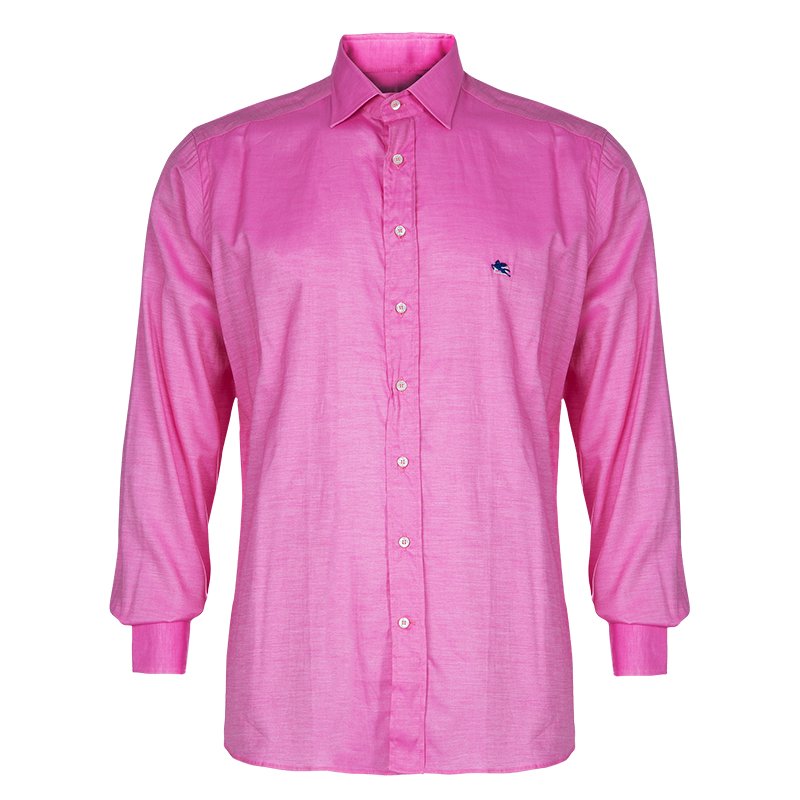 Pre Owned قميص إيترو قطن وردي للرجال L