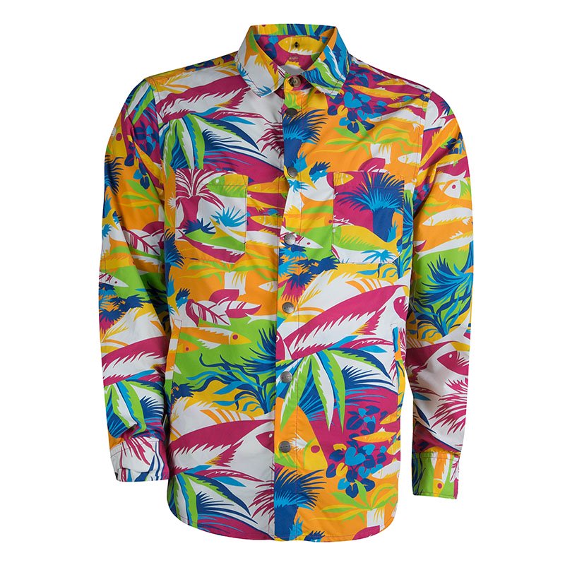 Pre Owned قميص إيترو  بأزرار أمامية وأكمام طويلة نقش متعدد الألوان XL