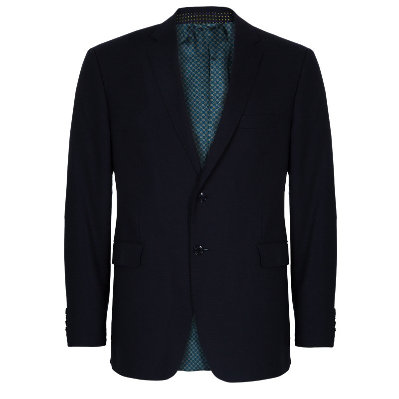 Pre Owned Etro Navy Blue Cashmere Sports Coat XL