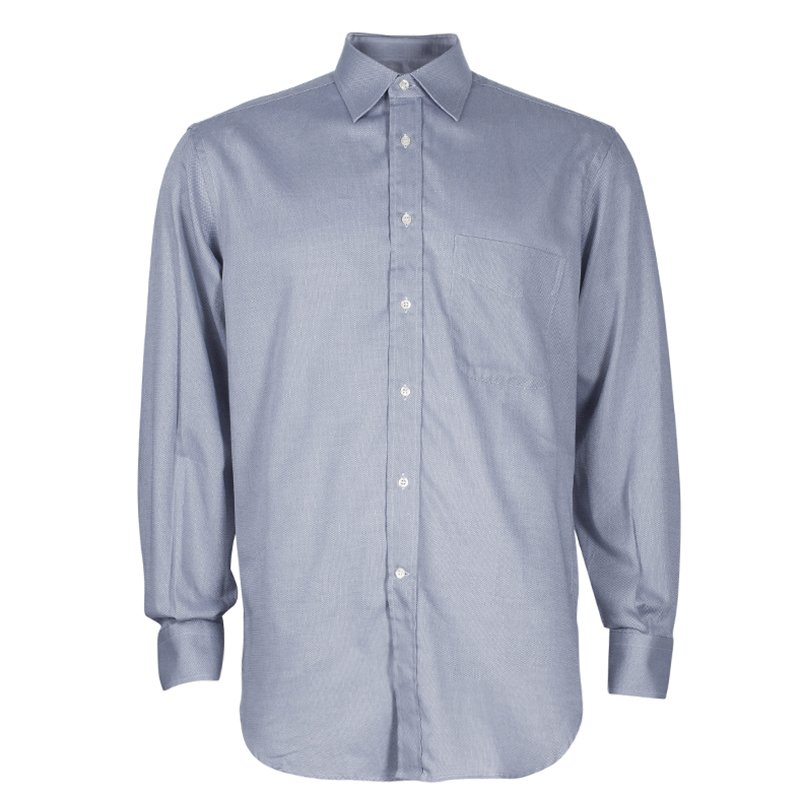Fendi Men's Pale Grey Cotton Shirt M Fendi | The Luxury Closet