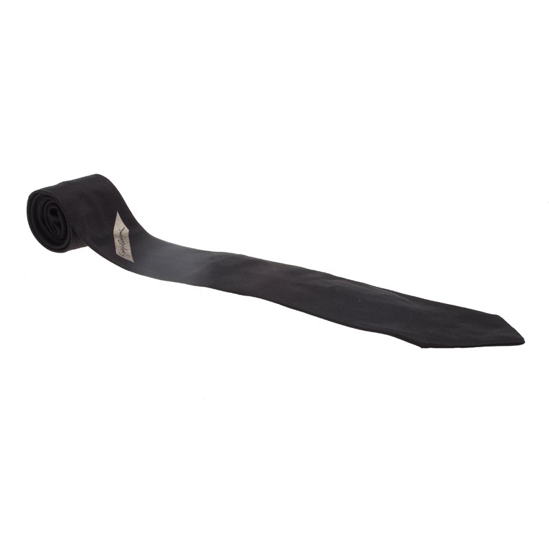 Pre Owned Giorgio Armani Black Signature Silk Tie