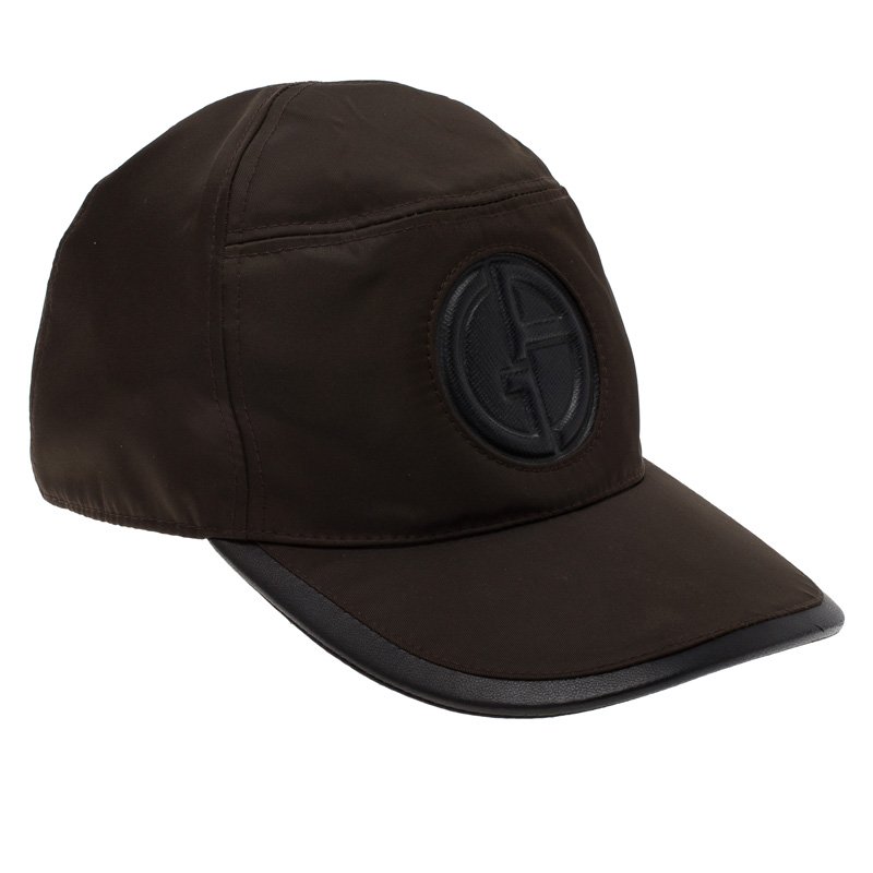 Pre Owned Giorgio Armani Brown Logo Baseball Cap Size 59