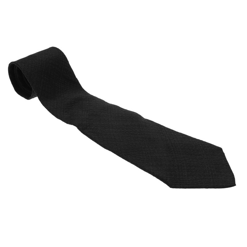 Giorgio Armani Black Pattern Silk Tie
