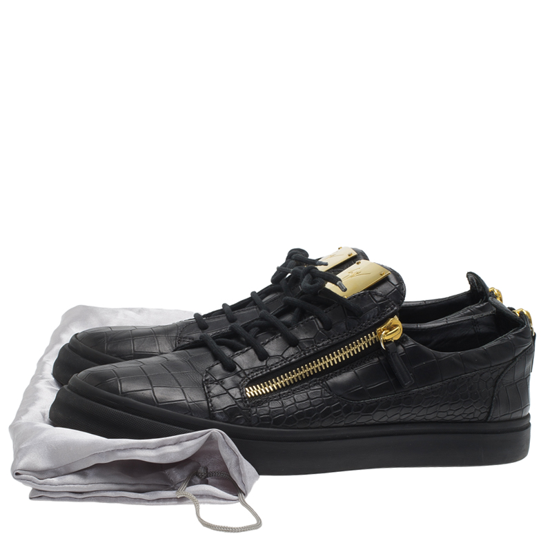 længde Vugge Skifte tøj Giuseppe Zanotti Black Crocodile Embossed Leather Frankie Sneakers Size 45 Giuseppe  Zanotti | TLC