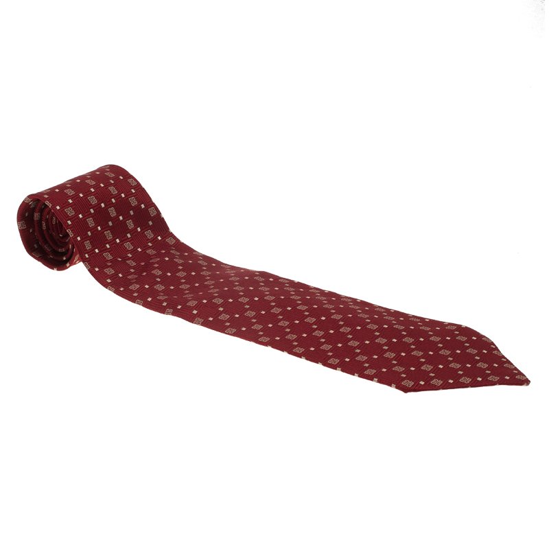 Givenchy Red Logo Silk Tie