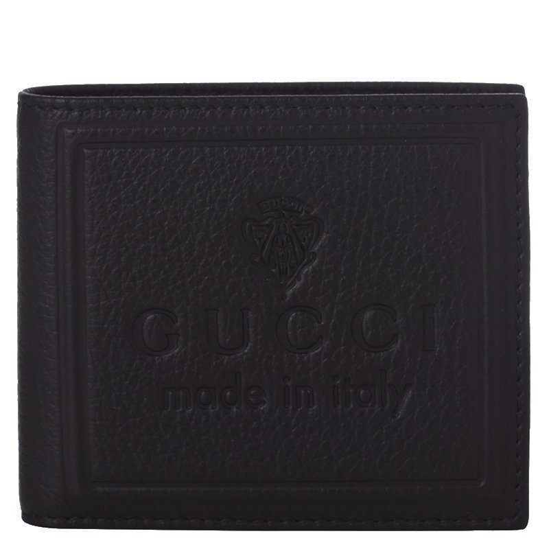 Gucci Black Pebbled Leather Bi-Fold Wallet