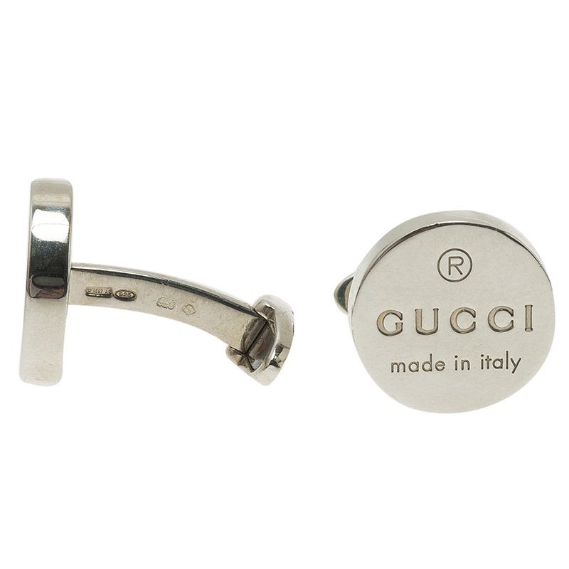 Gucci Silver Stainless Steel Classic Cufflinks Gucci TLC