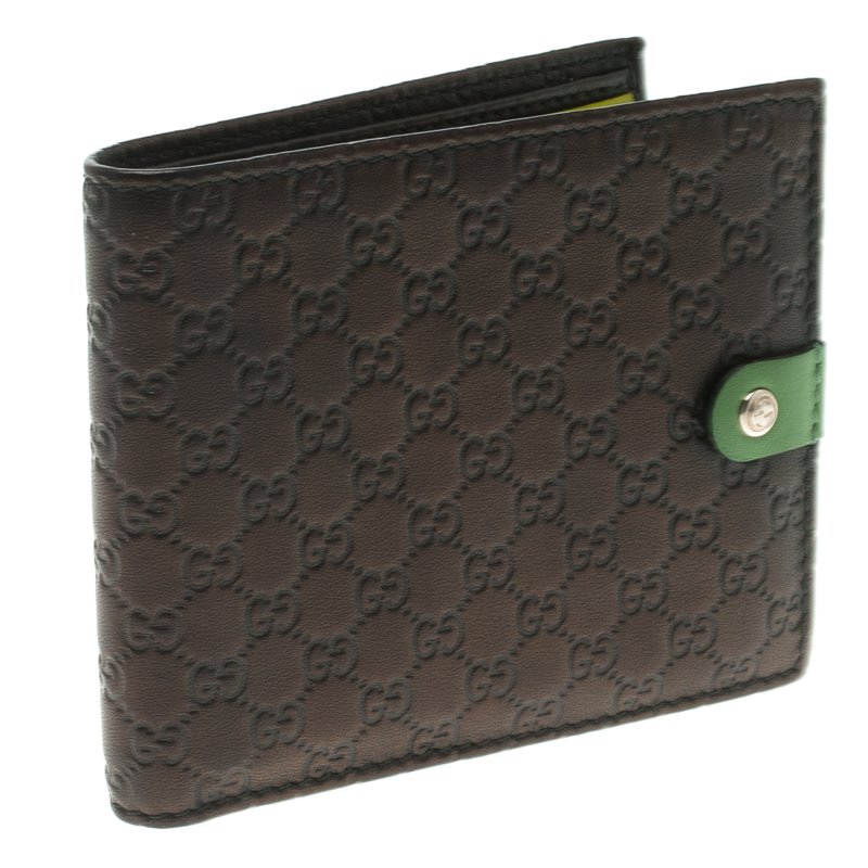 GUCCI 150413 Men's Canvas GG Guccissima Coin Pocket Bifold Wallet O/S  Black: Buy Online at Best Price in UAE 