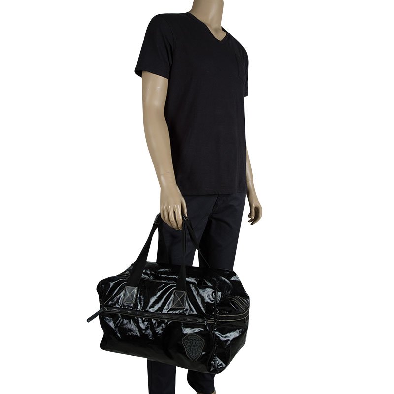 Gucci Black Coated Fabric Carryall Duffle Bag