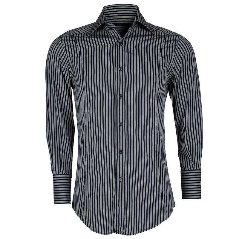 Gucci Monochrome Striped Long Sleeve Button Front Shirt S Gucci | TLC