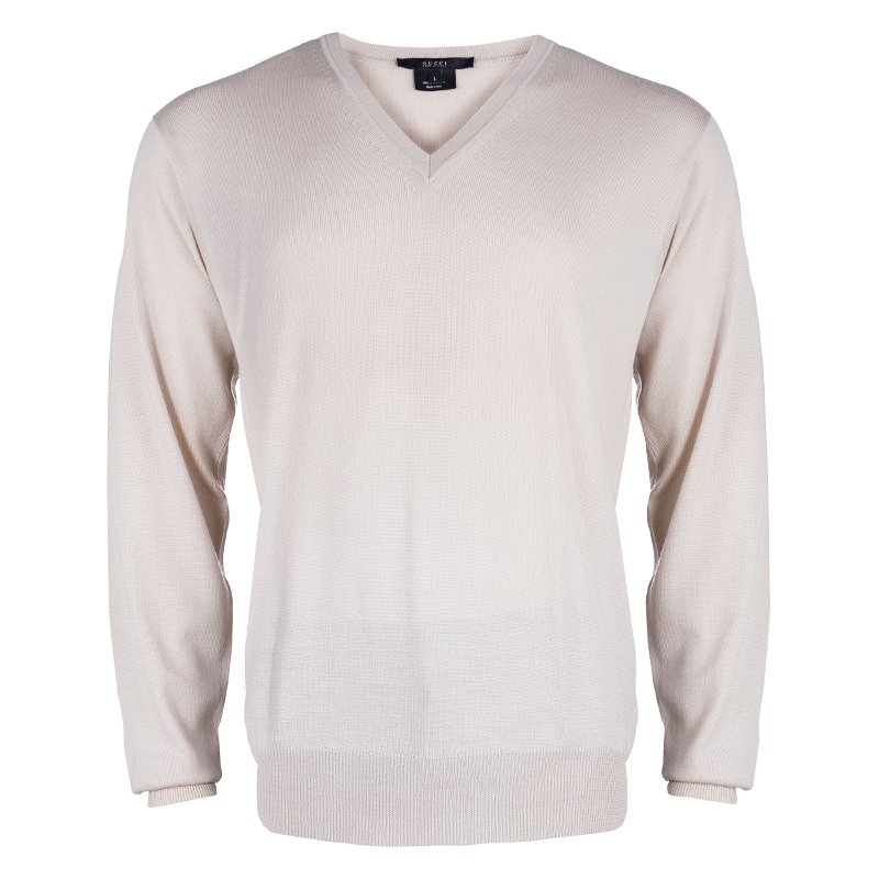 Gucci Men's Beige Sweater L