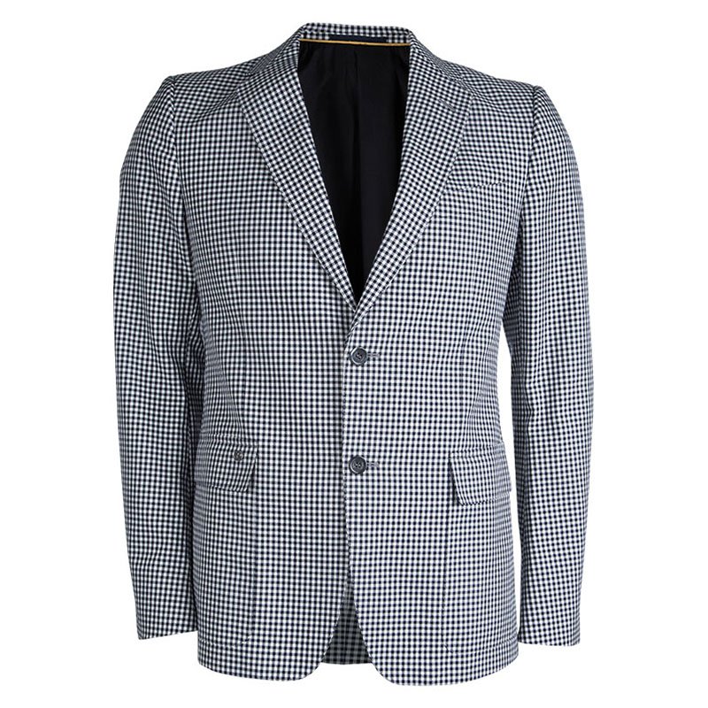 Gucci Monochrome Shepherds Check Regular Fit Blazer M