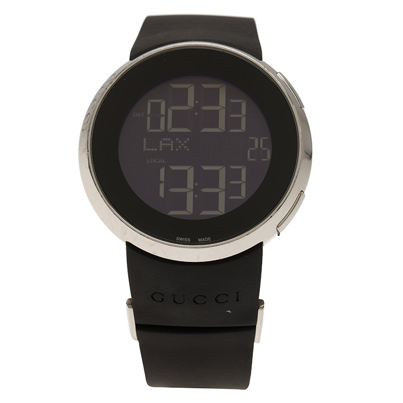 Gucci Black Stainless Steel Men's Wristwatch 42MM