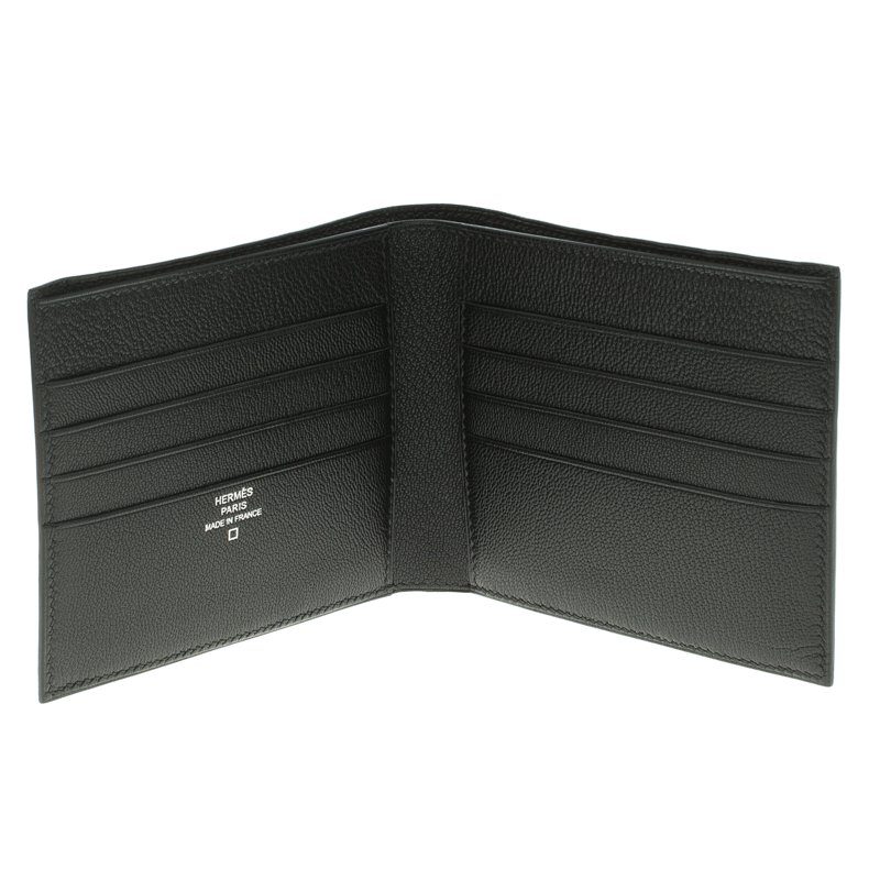 Hermes Black Alligator Bi Fold Wallet 