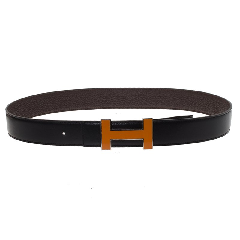 Hermes Black Leather H Logo Constance Changeable Belt 80 CM and 85 CM ...