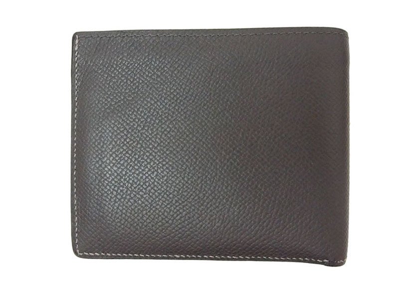 Hermes Poker Bill Clip Brown Evergrain Calfskin Men's Wallet at