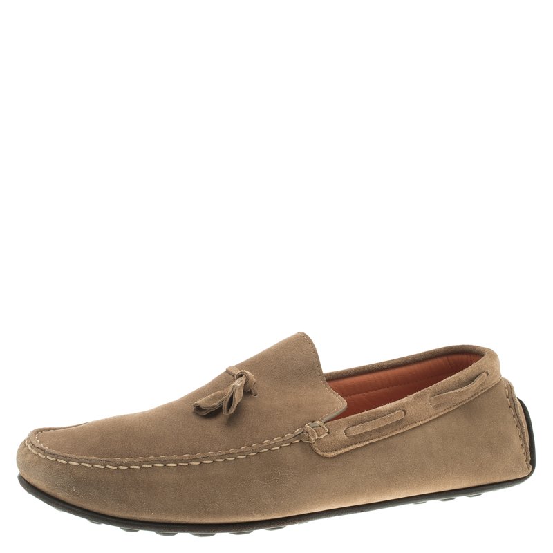 Hermes Beige Suede Moccasins Size 43
