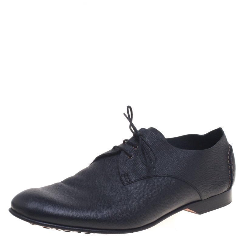 Hermes Black Leather Kent Derby Size 44