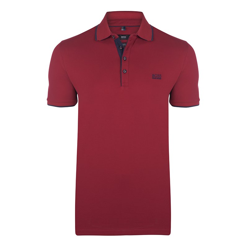 Boss by Hugo Boss Red Cotton Logo Short Sleeve Polo Shirt L Hugo Boss | TLC