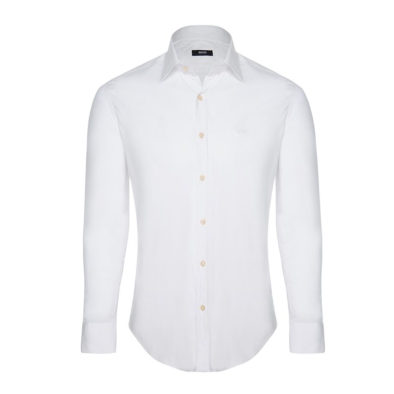 Pre Owned Boss by Hugo Boss White Long Sleeve Shirt S