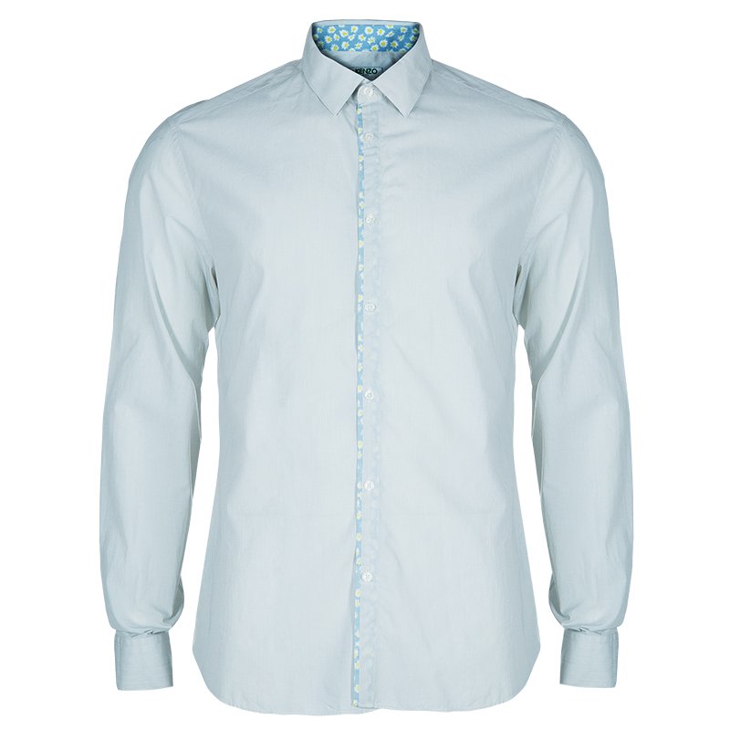 Pre Owned Kenzo Men's Light Blue Shirt L