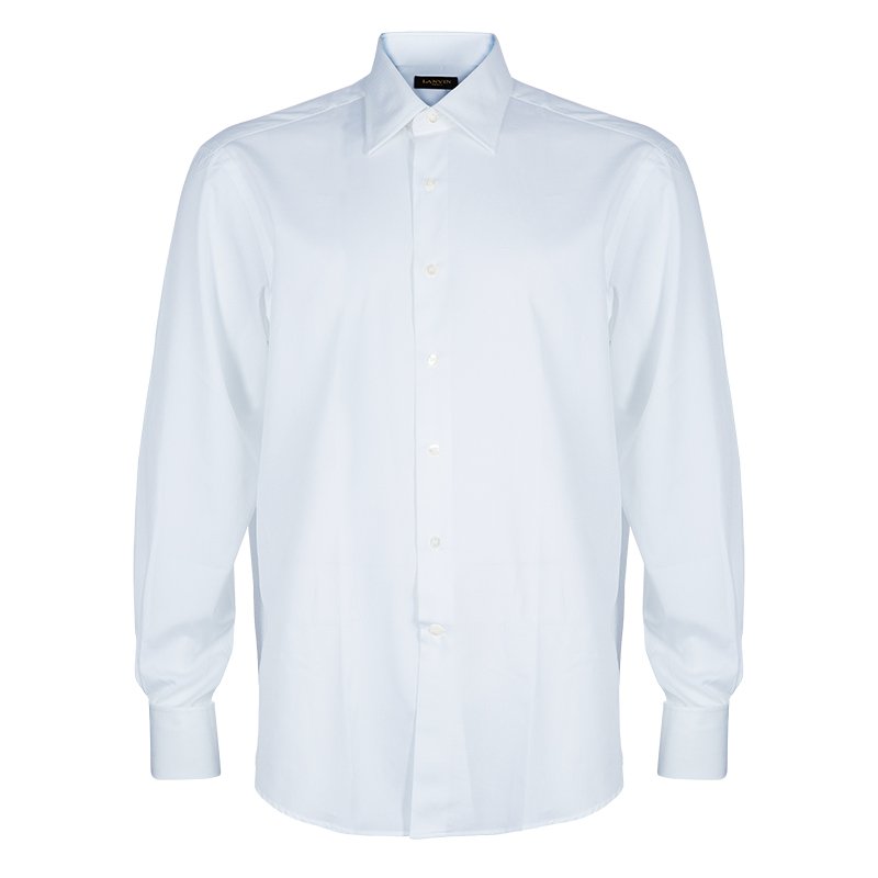 Lanvin White Cotton Classic Collar Shirt L