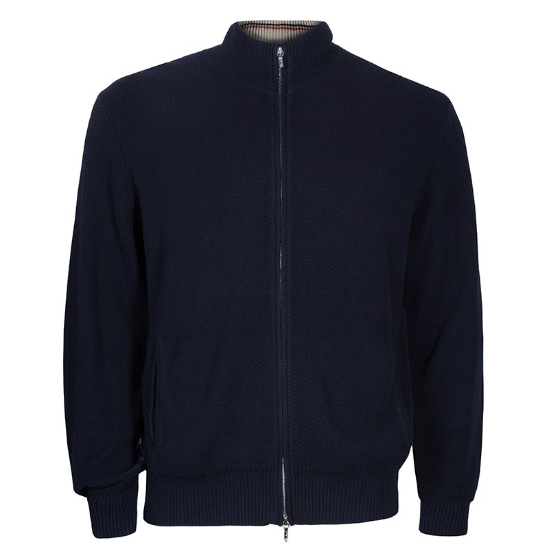 Pre Owned Loro Piana Men's Navy Blue Cardigan M
