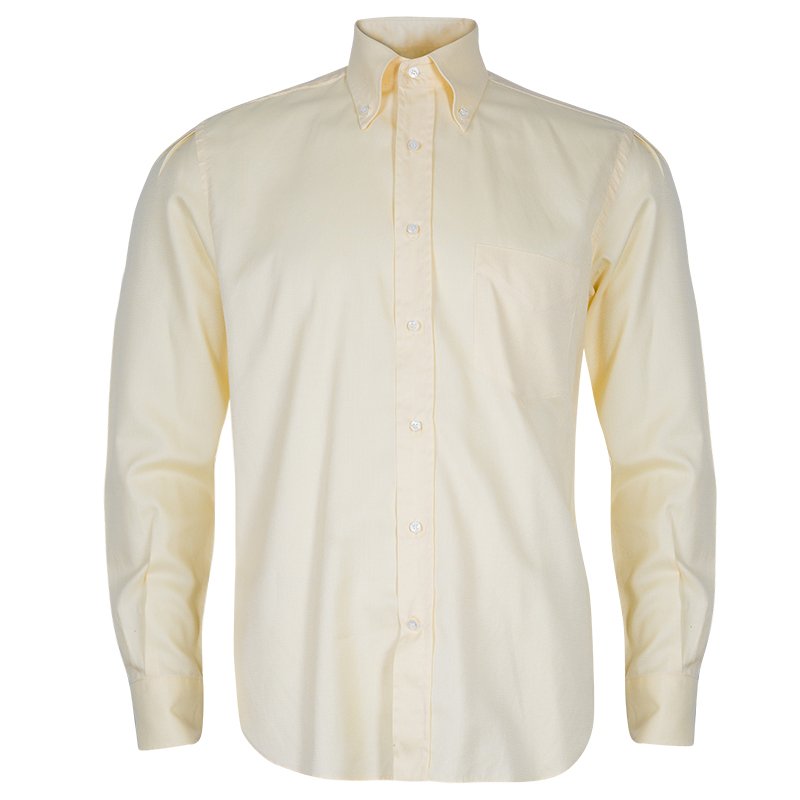 Pre Owned Loro Piana Yellow Andre Cotton Shirt M