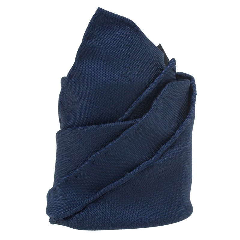 Louis Vuitton Navy Blue Silk Monogram Pocket Square
