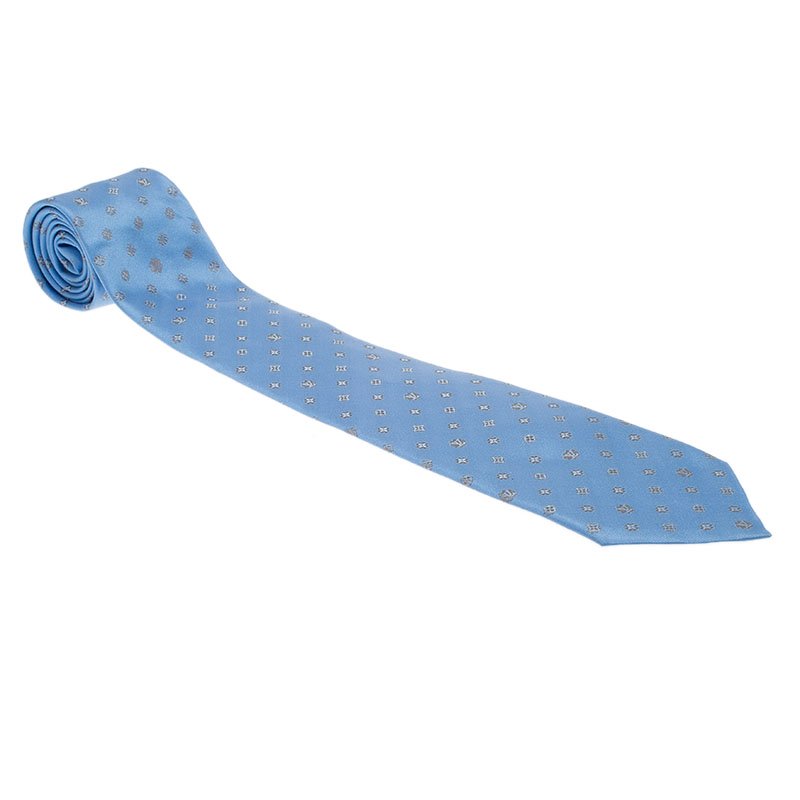 Pre Owned ربطة عنق لوي فيتون سيل كلوفر مونوغرامية زرقاء