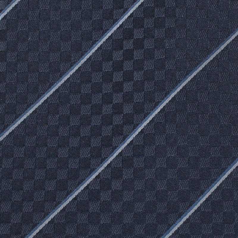 Louis Vuitton - Authenticated Tie - Silk Anthracite Striped for Men, Never Worn, with Tag