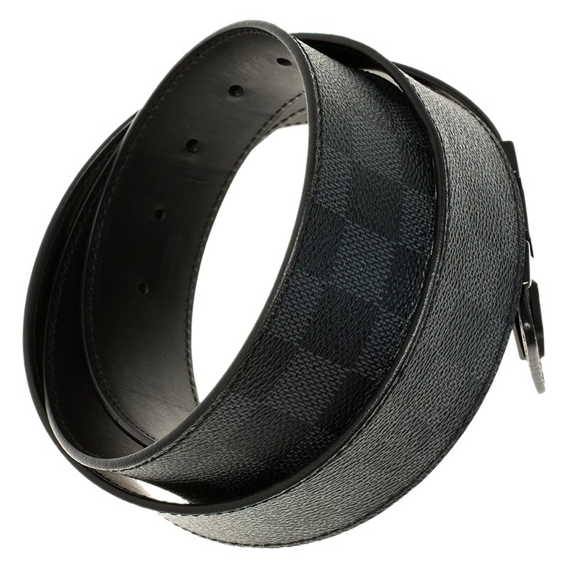 Louis Vuitton Men's Damier Graphite LV Initials Belt M0019