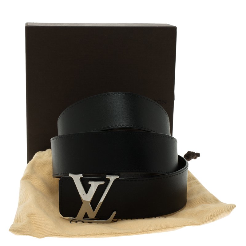 Louis Vuitton Black and Brown Leather Reversible Initials Belt Size 100 CM Louis Vuitton | TLC