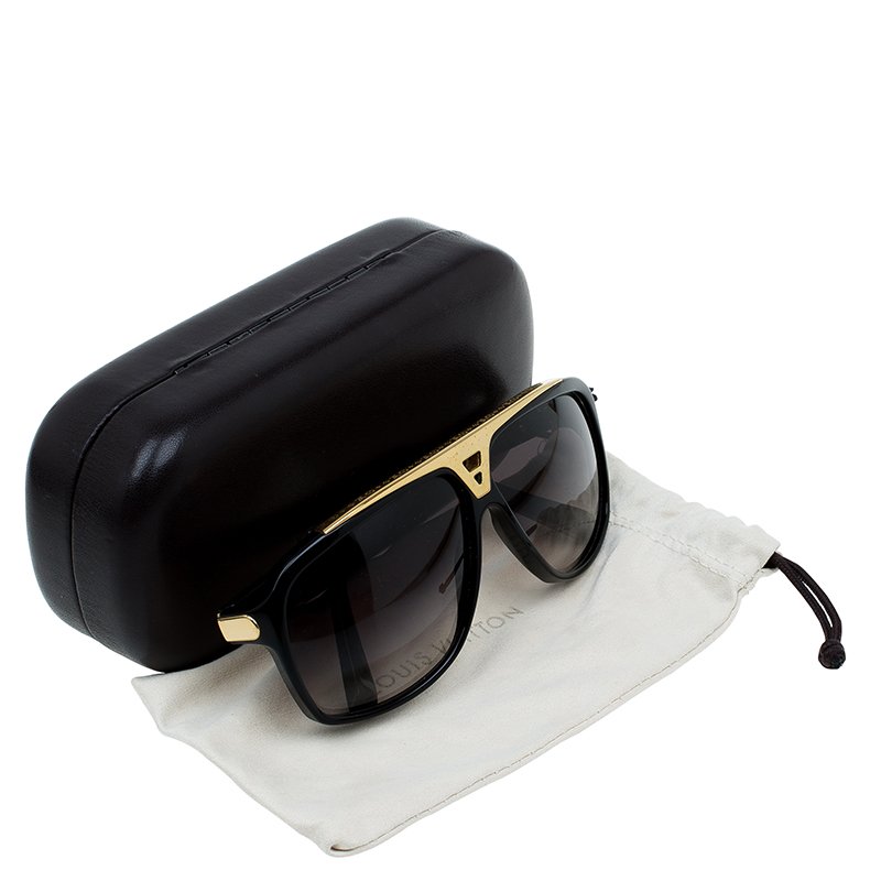 Louis Vuitton  Evidence Sunglasses Black Gold unisex Z0105W OG box  papers  eBay