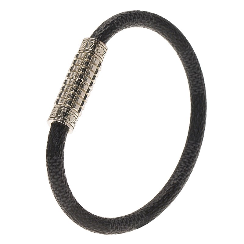 LOUIS VUITTON Damier Graphite Digit Bracelet 19 1251562