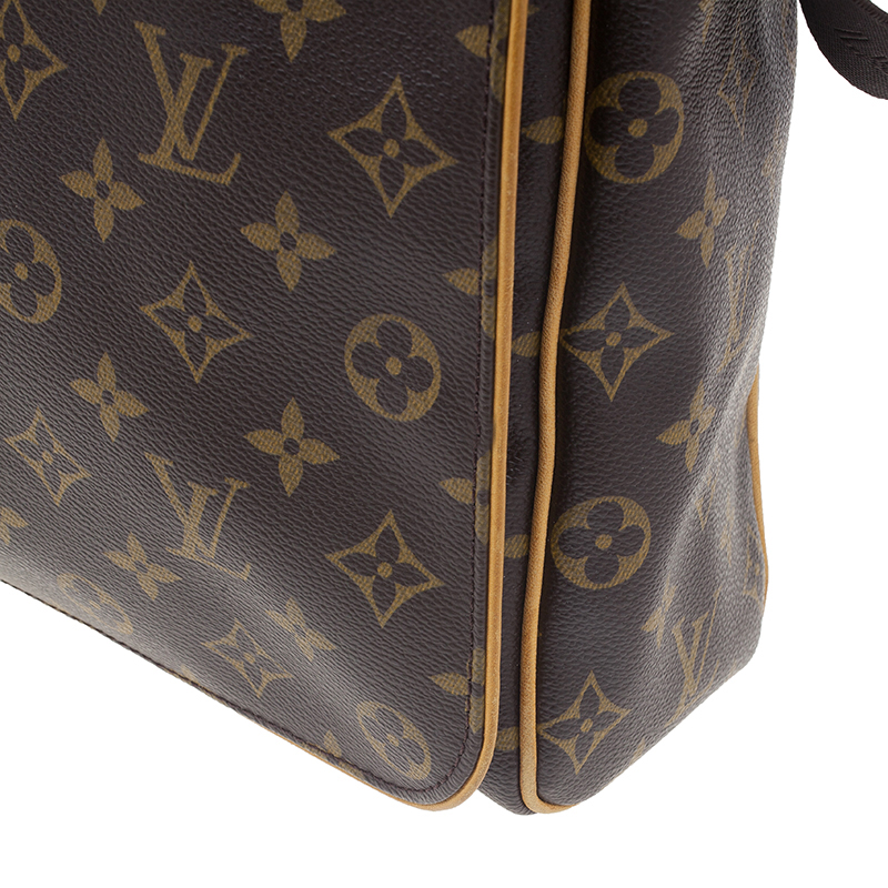 Abbesses messenger cloth bag Louis Vuitton Brown in Cloth - 35913633