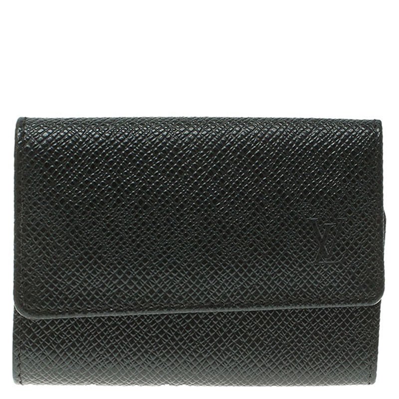 Louis Vuitton Black Taiga Leather 6 key Holder