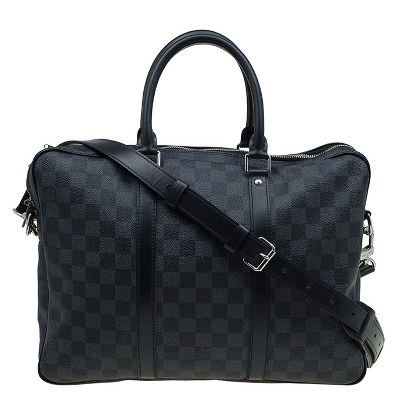 Pre Owned Louis Vuitton Damier Graphite Canvas Porte Documents Voyage PM Bag