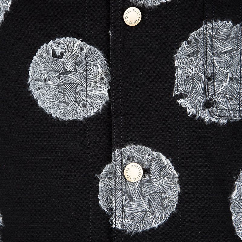 Louis Vuitton FA'15 Black Cotton Rope Print Button Front Jacket XL Louis  Vuitton